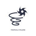 tropical cyclone icon on white background. Simple element illustration from weather concept