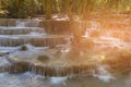 Tropical deep forest jungle stream waterfall