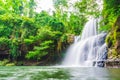 Tropical deep forest Klong Chao waterfall in Koh Kood island Royalty Free Stock Photo