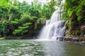 Tropical deep forest Klong Chao waterfall in Koh Kood island Royalty Free Stock Photo