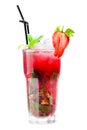 Tropical delicious fresh strawberry cocktail in a high glass dec Royalty Free Stock Photo