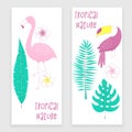 Tropical design with flamingo,