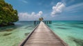 Tropical Destination - Pier For Paradise Island, generative ai