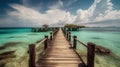 Tropical Destination - Pier For Paradise Island, generative ai