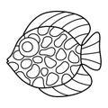 Tropical Discus fish coloring page for children stock vector illustration Royalty Free Stock Photo