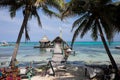 A tropical dock and palapa