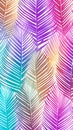 Tropical Dreams in Retrowave: Abstract Leaves Pattern in Vibrant Colors, Generative AI Royalty Free Stock Photo