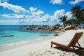 Tropical Dreams: Rocks, Palm Trees, and Azure Waters.