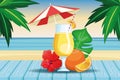 Tropical drink with umbrella