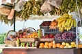 Tropical European Farmers Market Fruit Stand Diverse Fruits Fresh Royalty Free Stock Photo