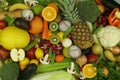 Tropical and European vegetables and fruits, Assorted