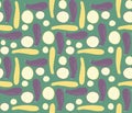 Tropical exotic fruit kiwano melon and zuccini vector seamless pattern