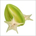 Tropical exotic fruit Starfruit carambola closeup