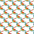 Tropical, exotic, Hawaiian floral seamless pattern with Ara Macao Parrot.Vector. Royalty Free Stock Photo