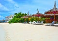 Tropical exotic white sand beach on Union island in Saint Vincent and the Grenadines. Royalty Free Stock Photo