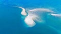 Tropical Fabric Island Sandbank. Aerial view of Koh Pah Island, Phang Nga Thailand