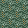 Tropical fern leaves pattern. Palm leaf seamless pattern. Exotic leaves endless backfrop. Jungle foliage wallpaper