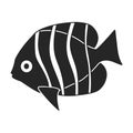 Tropical fish vector black icon. Vector illustration exotic aunafish on white background. Isolated black illustration Royalty Free Stock Photo
