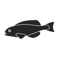 Tropical fish vector black icon. Vector illustration exotic aunafish on white background. Isolated black illustration Royalty Free Stock Photo