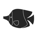 Tropical fish vector black icon. Vector illustration exotic aunafish on white background. Isolated black illustration Royalty Free Stock Photo