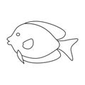 Tropical fish vector outline icon. Vector illustration exotic aunafish on white background. Isolated outline Royalty Free Stock Photo