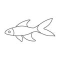 Tropical fish vector outline icon. Vector illustration exotic aunafish on white background. Isolated outline Royalty Free Stock Photo