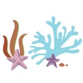 Tropical fishes and coral - icon graphic cartoon