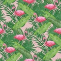 Tropical flamingo seamless pattern pink-01