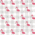 Tropical flamingo vector seamless pattern