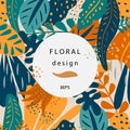 Tropical floral background with place for your text Royalty Free Stock Photo