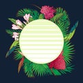 Tropical Floral circular Frame