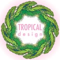 Tropical Floral circular Frame