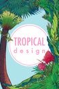 Tropical Floral Frame vertical Royalty Free Stock Photo