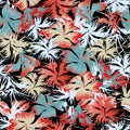 Tropical floral seamless pattern on a dark background. Painted multi-colored flowers for textile, fabric and paper