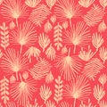 Tropical flower, duotone seamless background