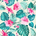 Tropical flower pattern