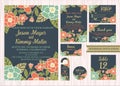 Tropical flower wedding invitation vintage Royalty Free Stock Photo