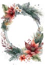 Tropical flowers wreath artistic leaves. Leaves minimalistic invitation invitation. AI generative