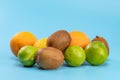 Tropical food citrus fruit assortment. coconut juicy Royalty Free Stock Photo