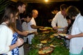 Tropical food served outdoor in Aitutaki Lagoon Cook Islands