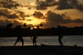 Tropical football and sunset moment.