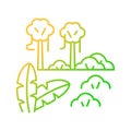 Tropical forest gradient linear vector icon