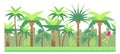 Tropical forest landscape. Green palm trees background Royalty Free Stock Photo