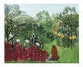 Tropical Forest With Monkeys Vintage Illustration Wall Art Print And Poster Design Remix From Original Artwork By Henri Rousseau