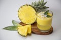 Tropical fresh pineapple smoothies Royalty Free Stock Photo