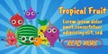 Tropical fruit concept banner, comics isometric style Royalty Free Stock Photo