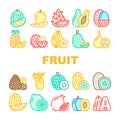 Tropical Fruit Delicious Food Icons Set Vector Royalty Free Stock Photo