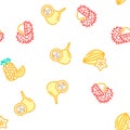 Tropical Fruit Delicious Food Icons Set Vector Royalty Free Stock Photo