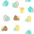 Tropical Fruit Delicious Food Icons Set Vector Royalty Free Stock Photo