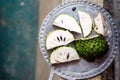 Guanabana cut into pieces, close-up Royalty Free Stock Photo
